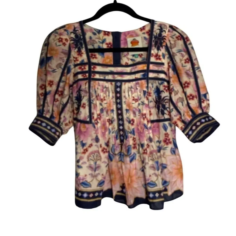 Farm Rio Superbloom Tapestry Blouse Top Sz. XS
